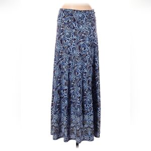 Magnolia Grace Blue Floral Maxi Skirt